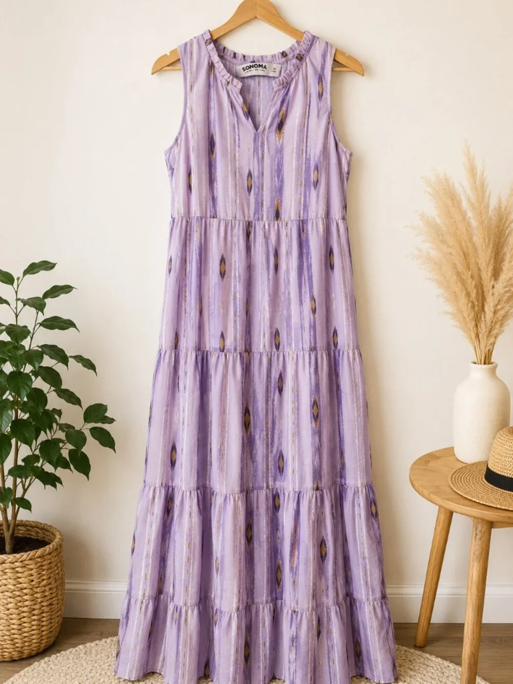 Sonoma Lavender Printed Maxi Dress Size M - Picture 1 of 3